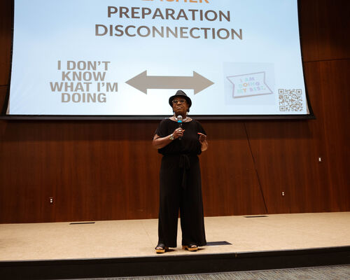 A presentation about teacher preparation disconnection for The University of Texas at Tyler's College of Education and Psychology