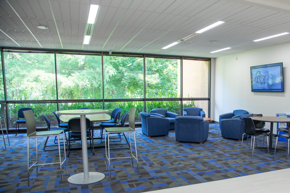 Inside seating area for the College of Arts and Sciences