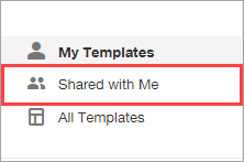 Create an envelope from Shared with Me Templates
