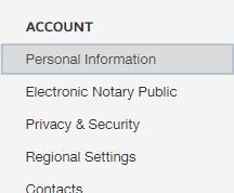 DocuSign Personal Information