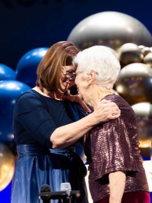 UT Tyler Provost Barbara K. Haas announces Dr. Doris Riemen, the founding chair of nursing, as faculty emeritus.