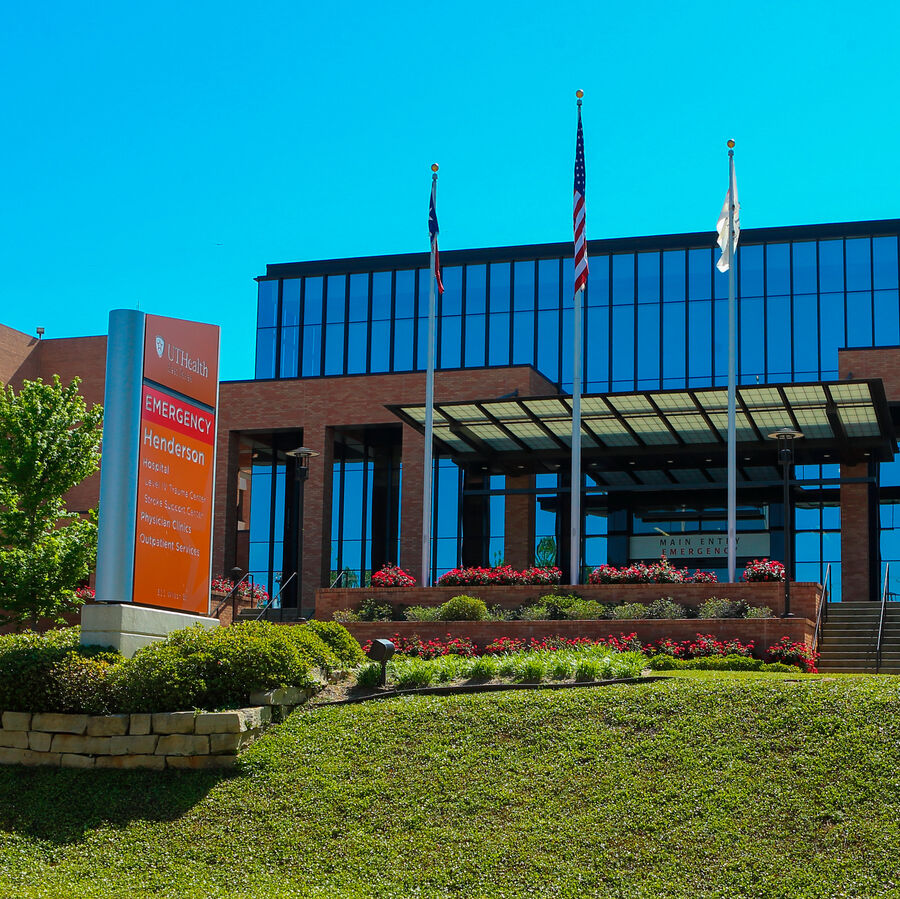 The grounds in front of the UT Health Hospital in Henderson Texas