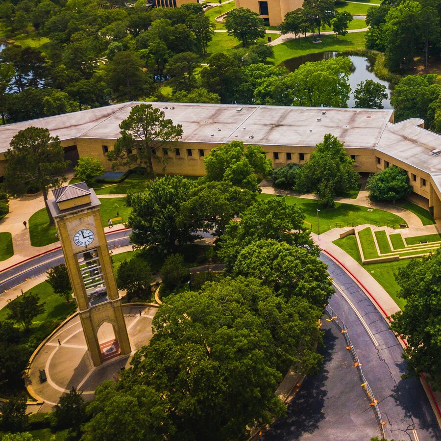 Aerial photo of campus