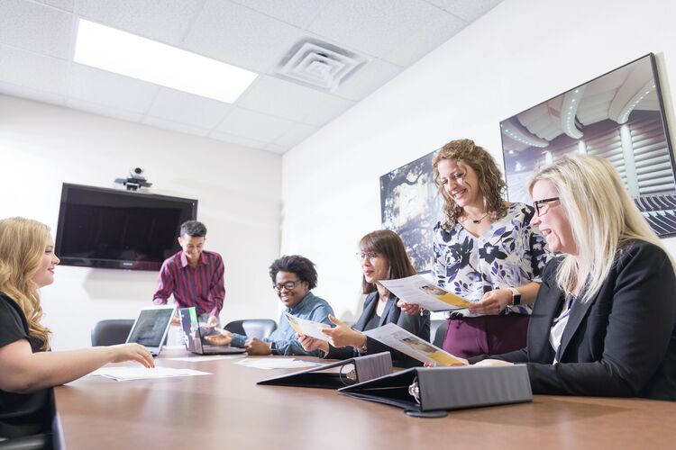 faculty in a conference room
