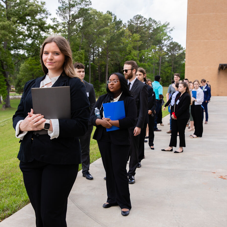 Landon Thornton, a UT Tyler alumni who graduated with a  BBA in Finance and a BS in Computer Science in 2023.