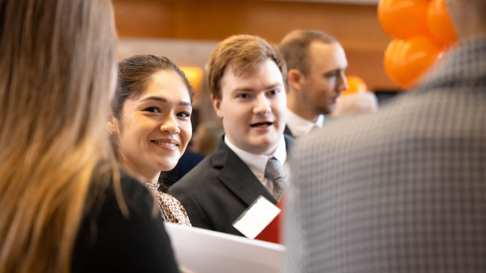 A mock interview event where business and management students from UT Tyler met with local business leaders