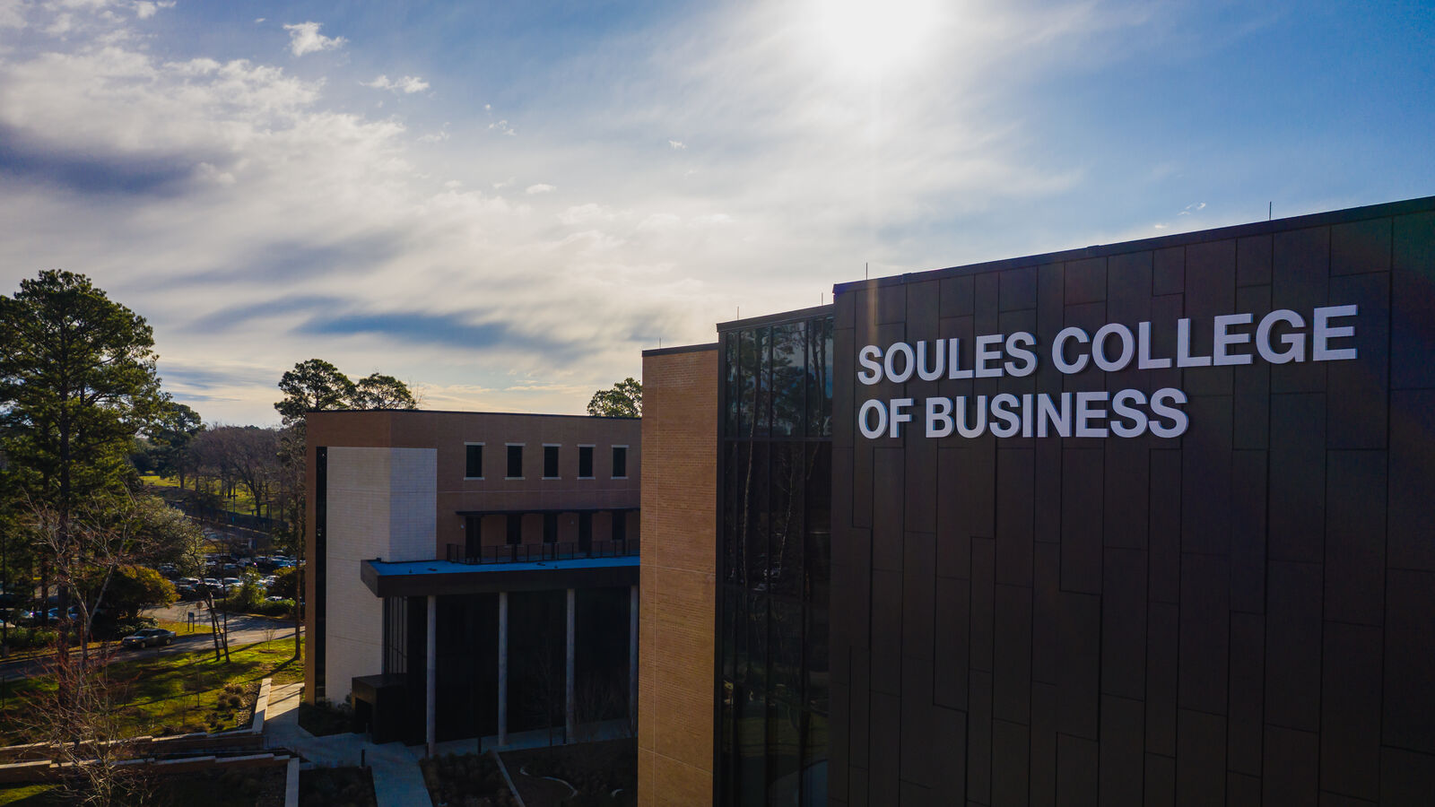 Midday outside the Soules College of Business, home to UT Tyler's BS in Human Resource Development program