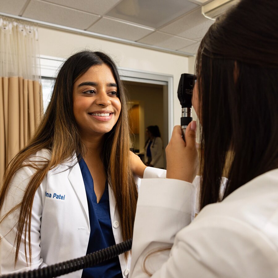 A female student from The University of Texas at Tyler's Doctor of Medicine program