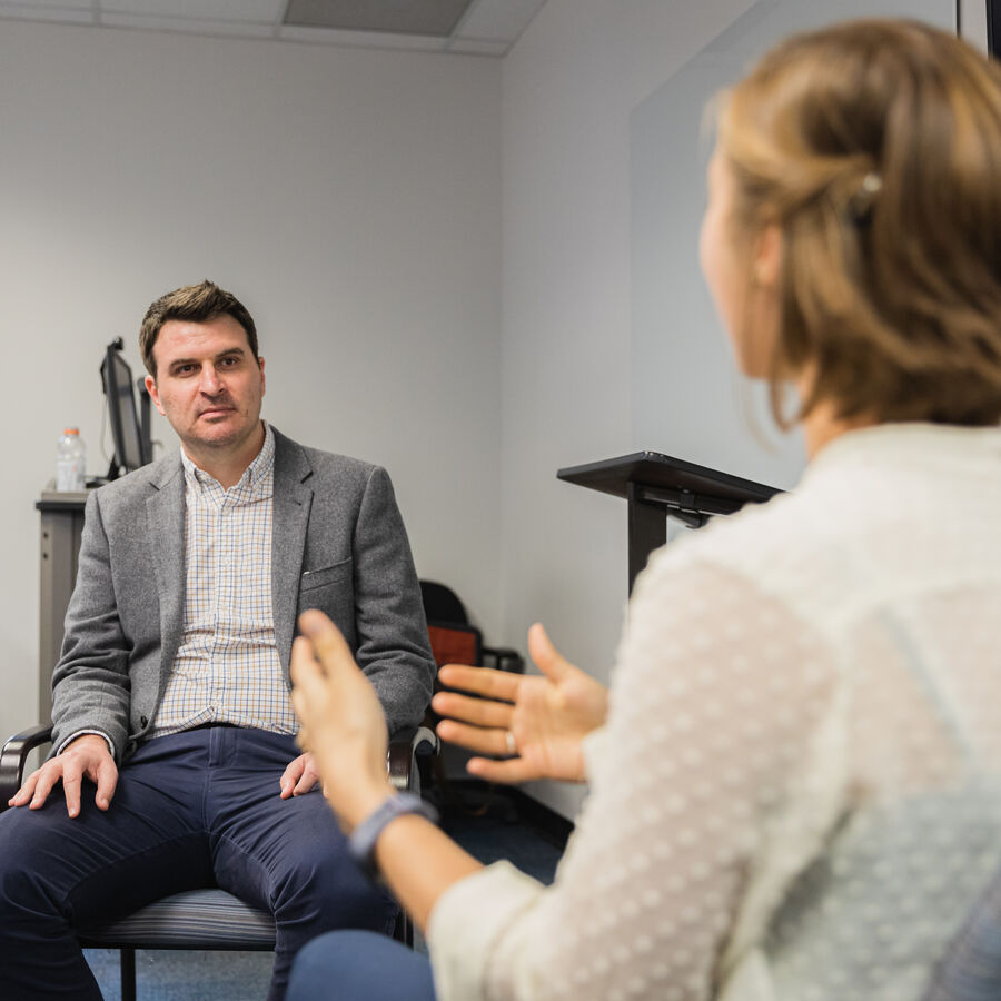 A discussion in an Education and Psychology Clinical Health Class at UT Tyler