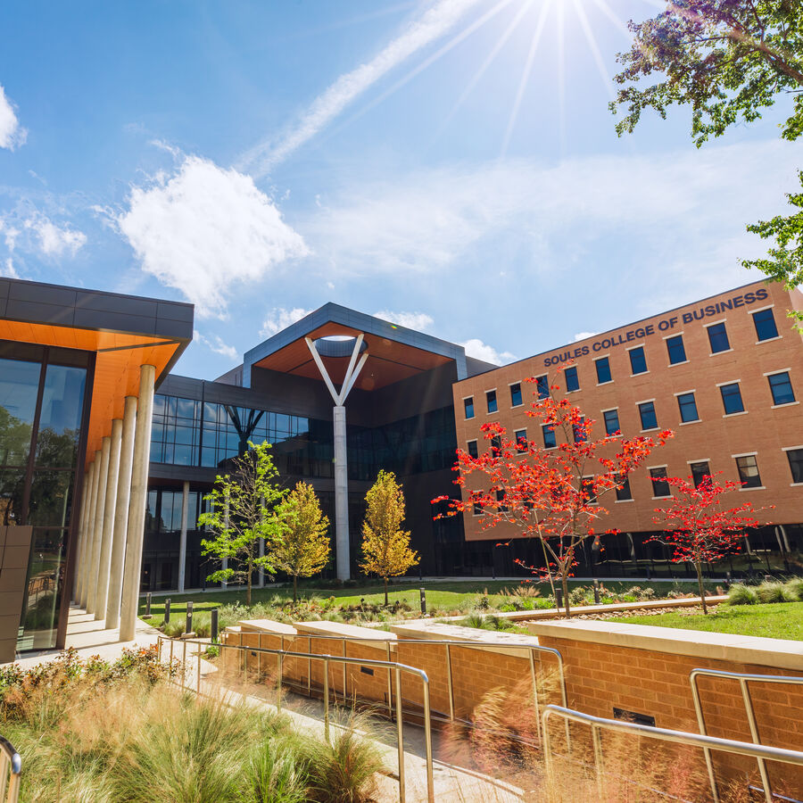 The exterior of UT Tyler's Soules College of Business