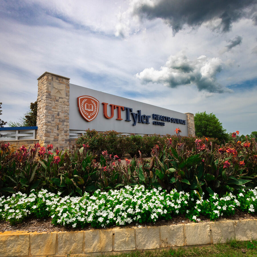 The entrance to The University of Texas at Tyler Health Science Center