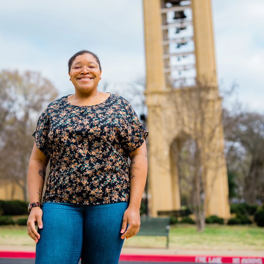 Grad assistant Asiah Byers, a graduate student in the UT Tyler Clinical Mental Health Counseling program