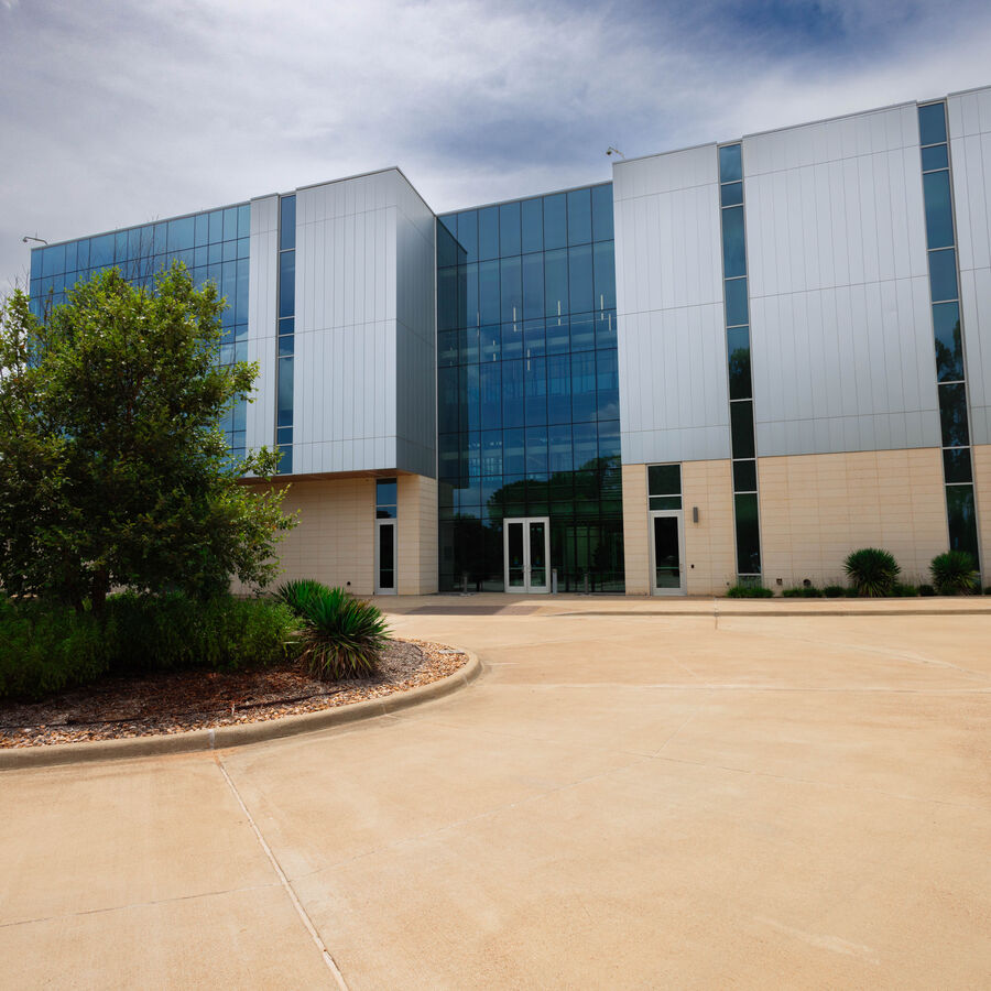 Outside the  Health Science Center, home to multiple graduate programs and research opportunities