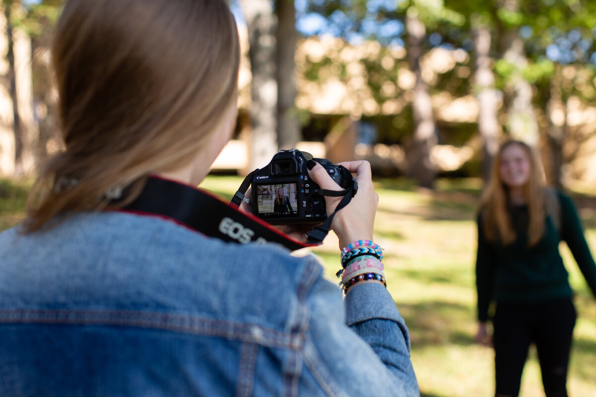 UT Tyler student being recorded on camera