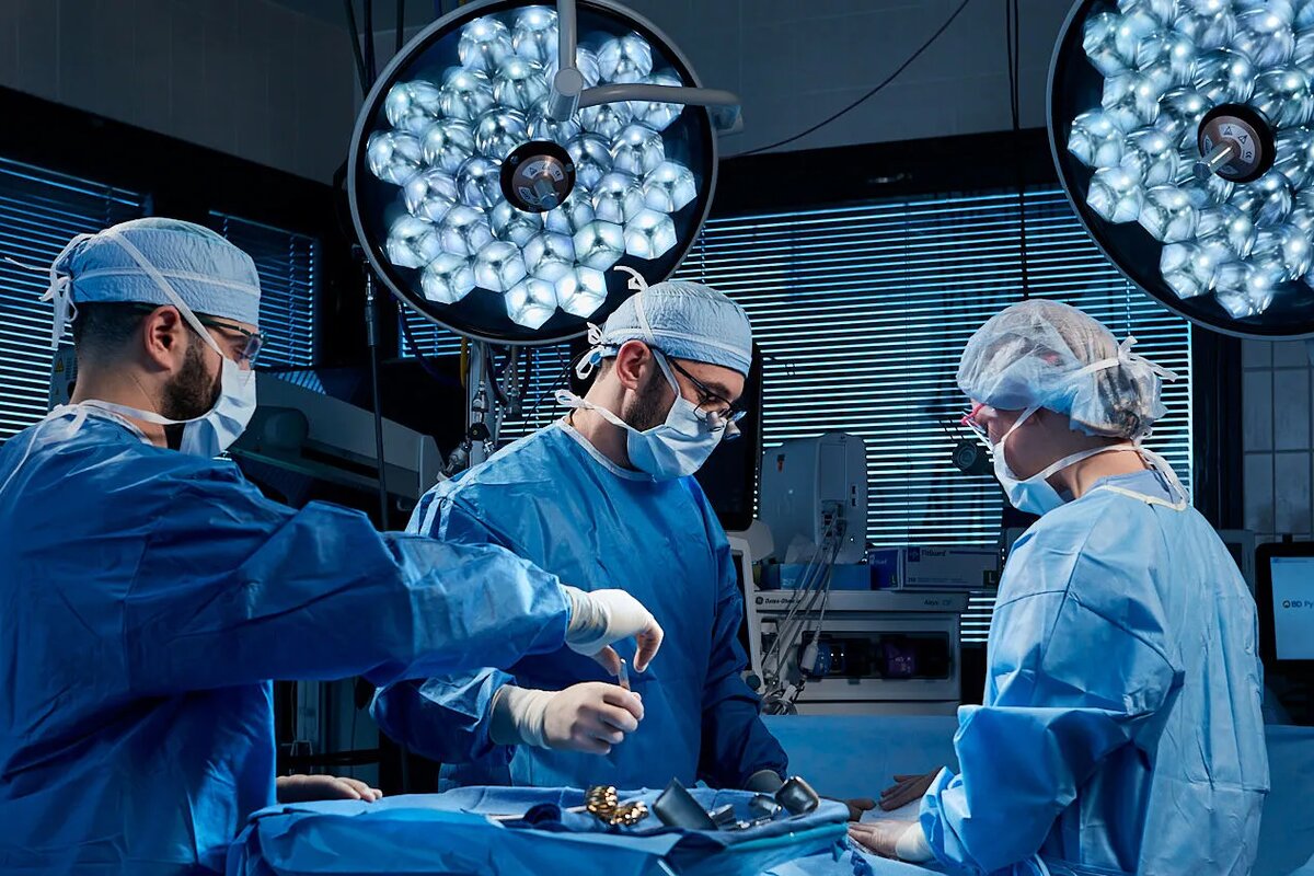 Doctors during a surgical procedure