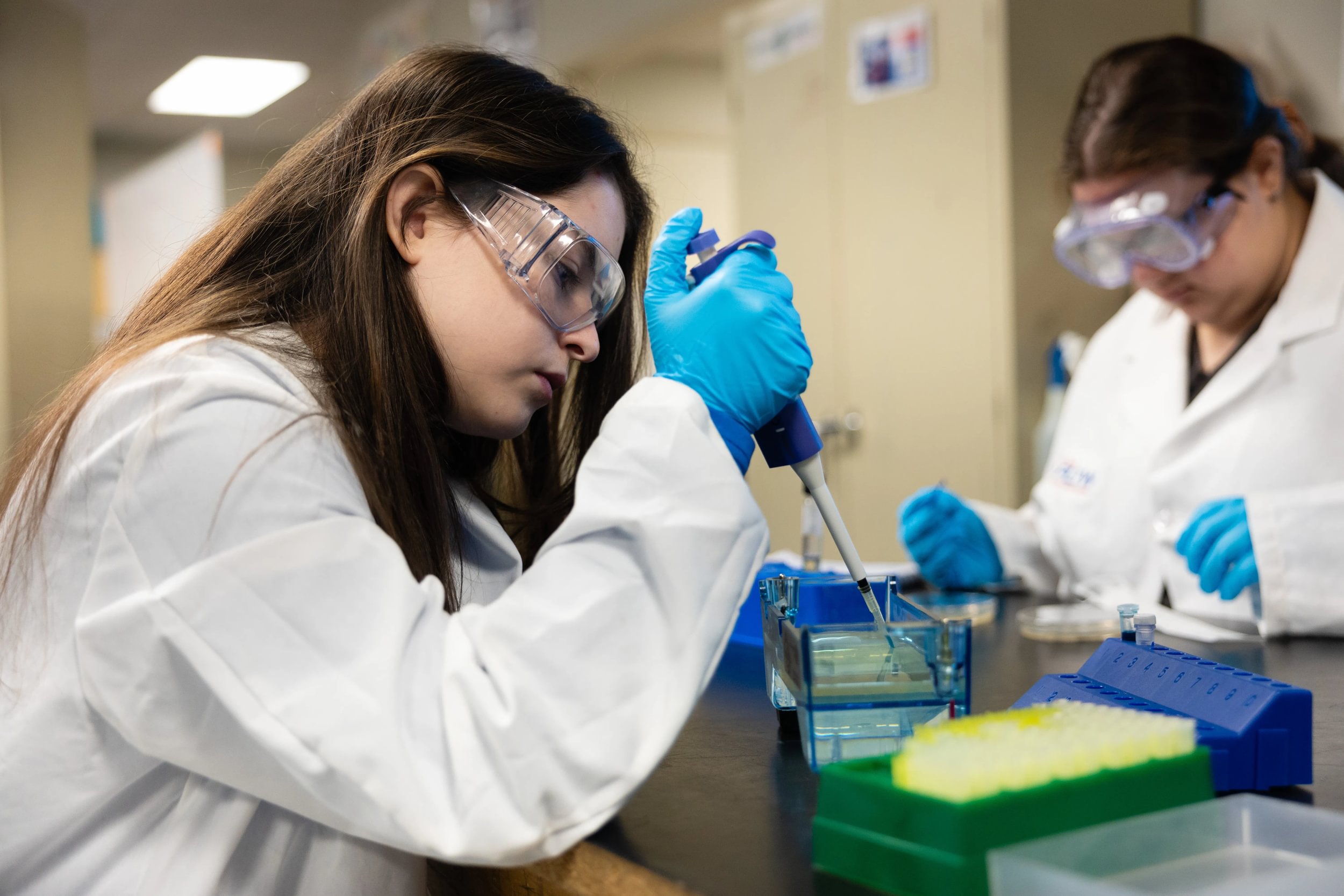 UA high school students in science lab