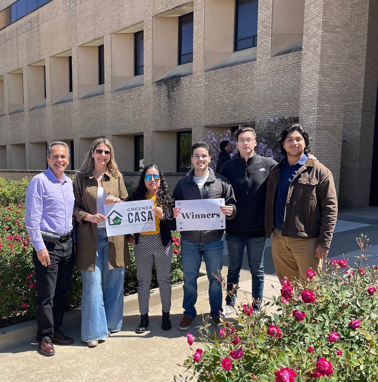 COE Team Greener CASA Celebrating on Campus