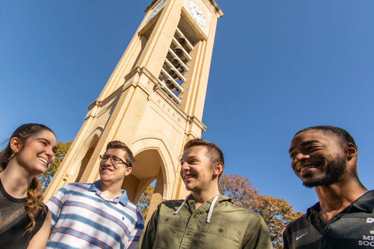 Students Gathered at Riter Tower