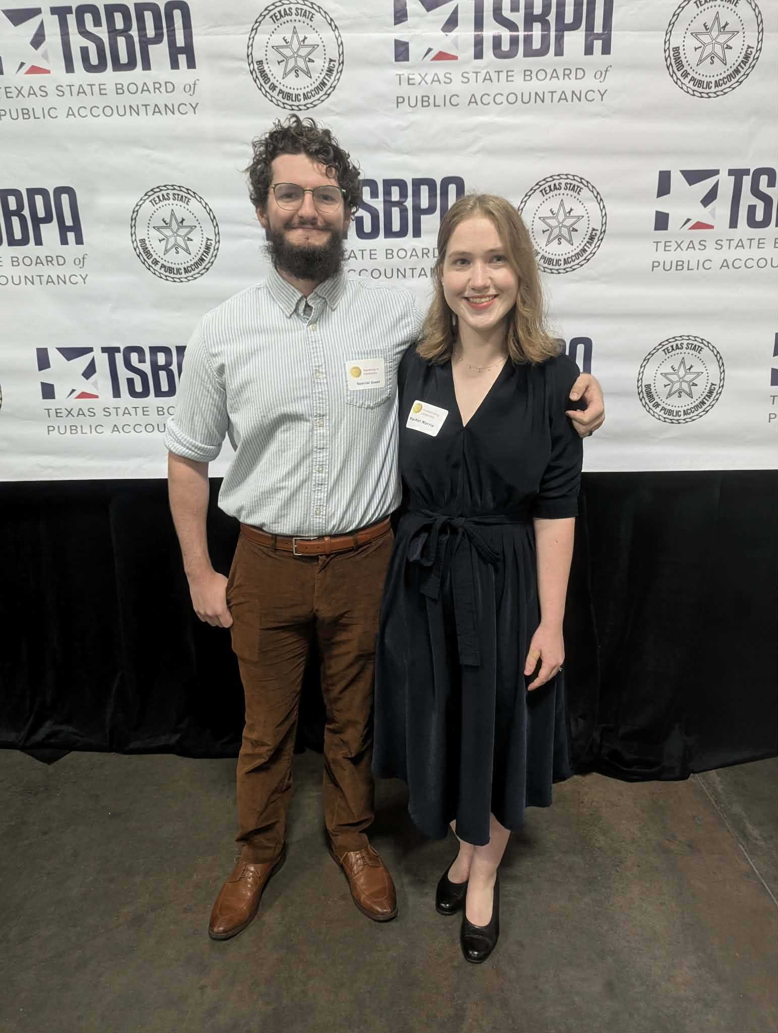 Rachel and husband Harrison at the swearing in ceremony December 2025