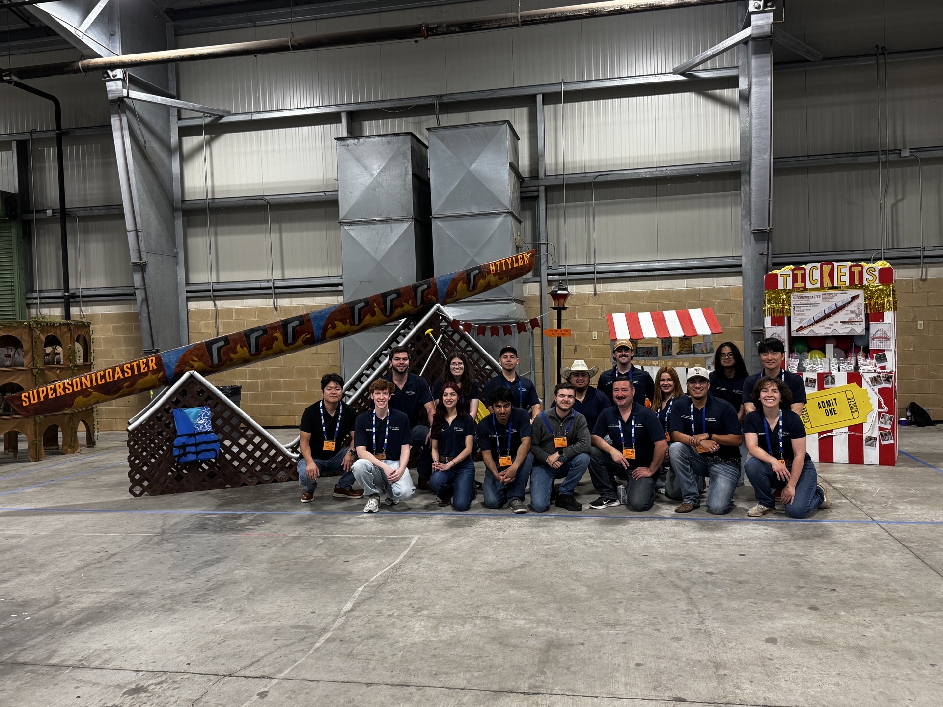 Photo of the 2026 student team with the canoe