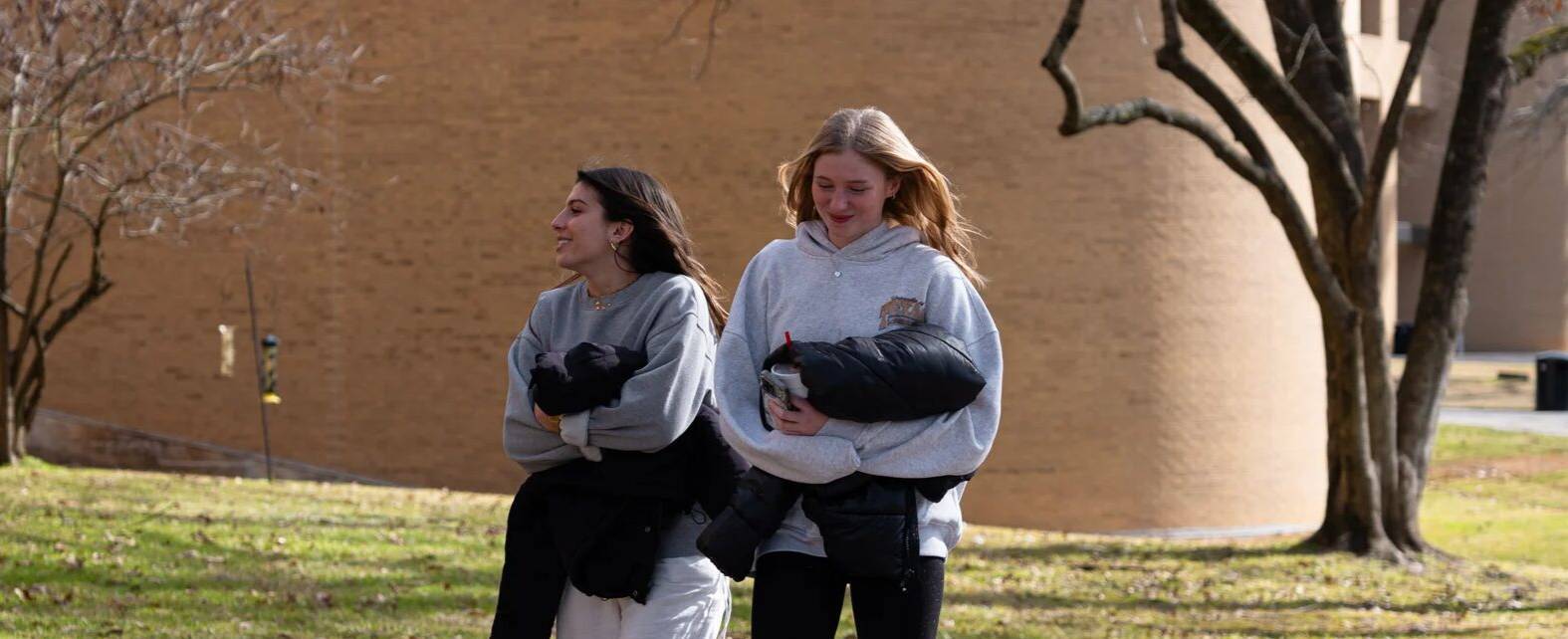 students on campus
