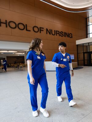 UT Tyler Nursing Students Walking
