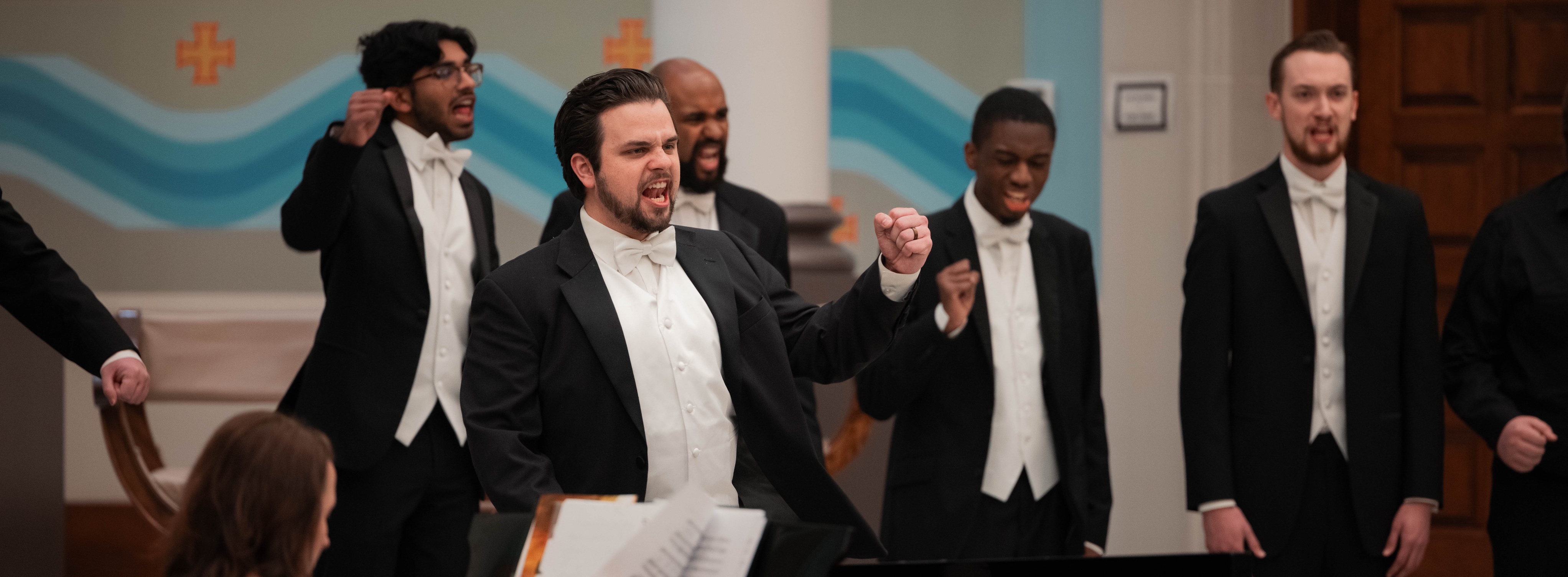 An ensemble all cheering