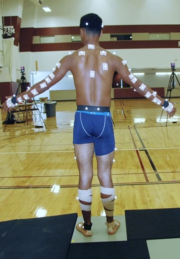 High school quarterback participating in a motion capture study
