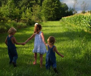 Children in grass