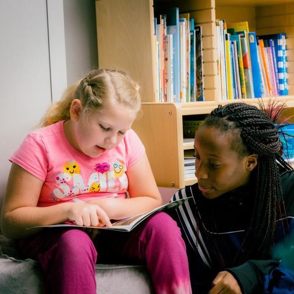 child reading a book
