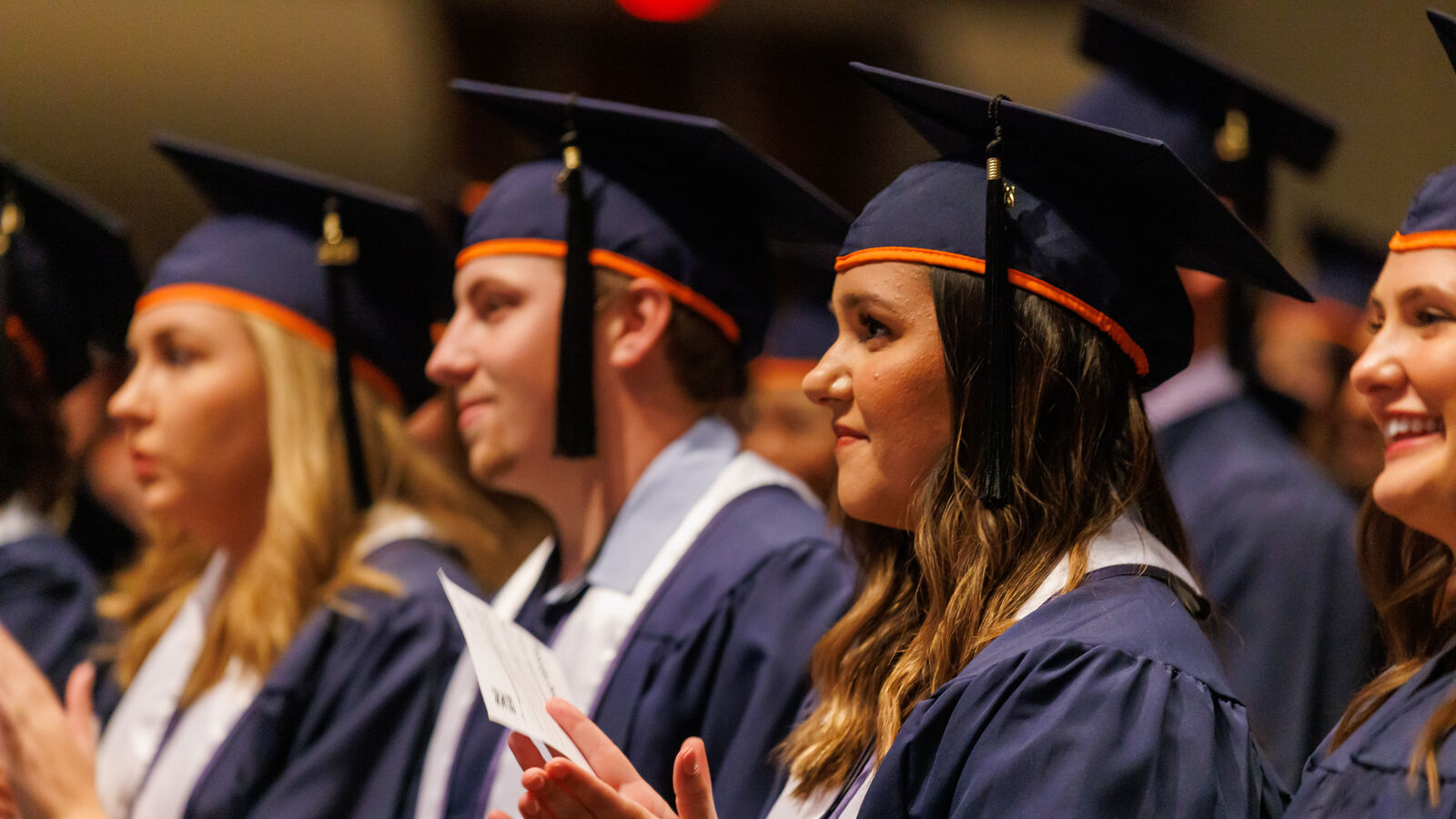 Students participating in graduation