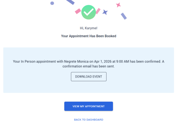 Confirmed booking image 