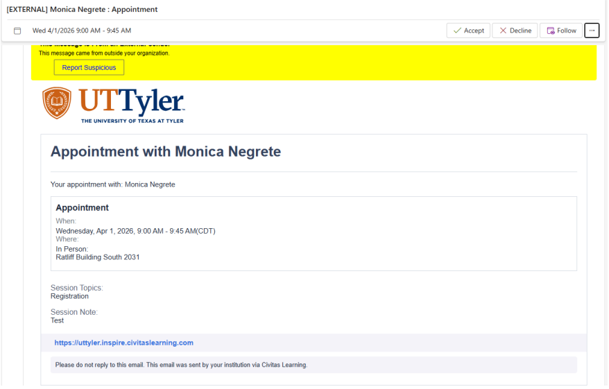 Confirmation email image