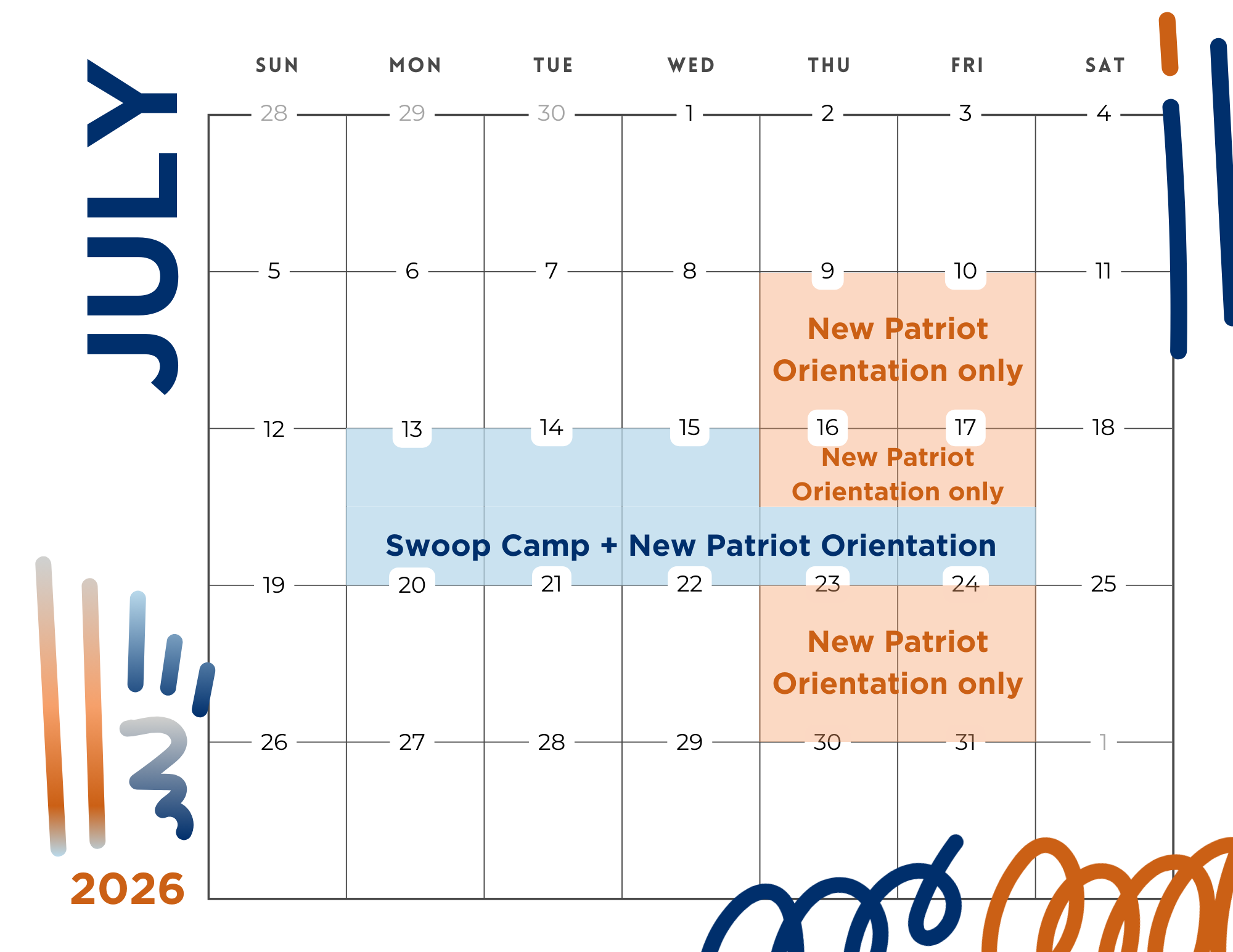 july 2026 nsfp dates