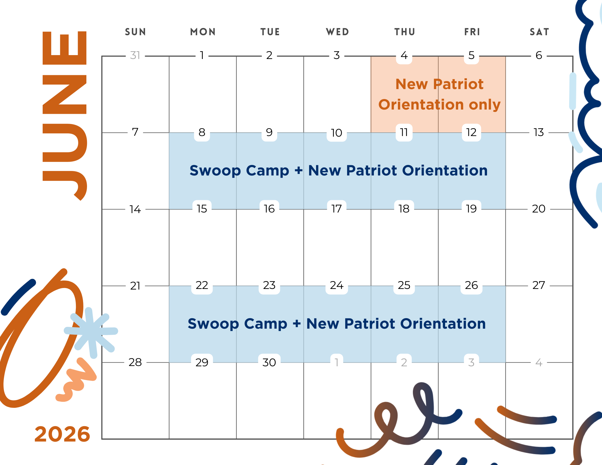 June 2026 nsfp dates