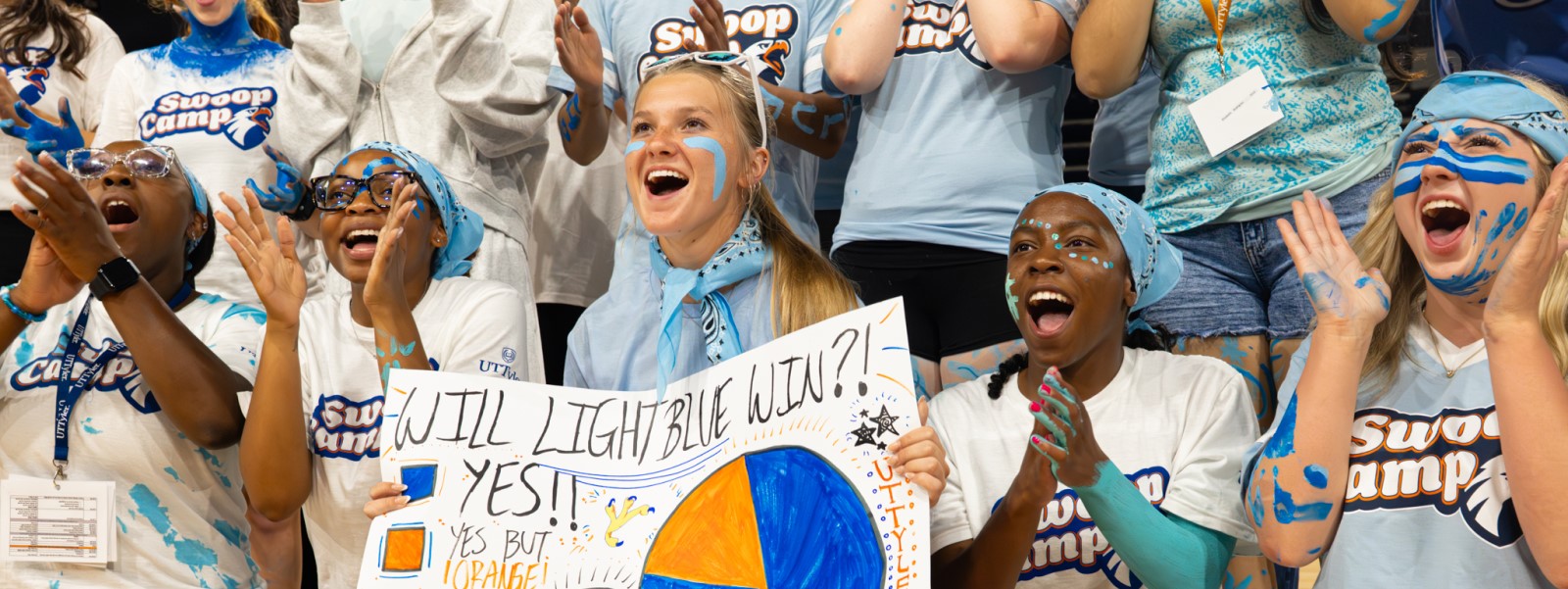 students cheering