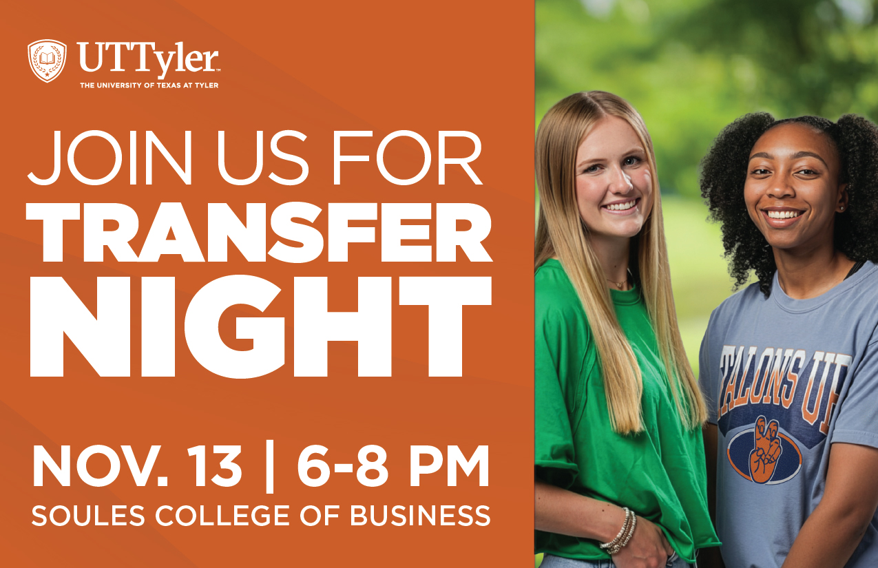 Join us for Transfer Night! Nov. 13, 6-8 PM, Soules College of Business