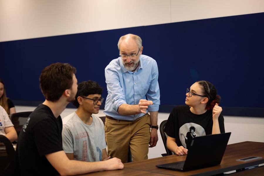 students and professor