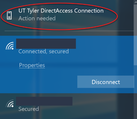 UT Tyler DirectAccess Connection