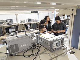 students in electrical engineering lab