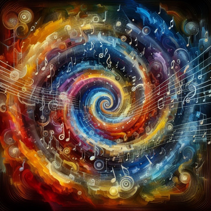 images with Swirling colors and music notes