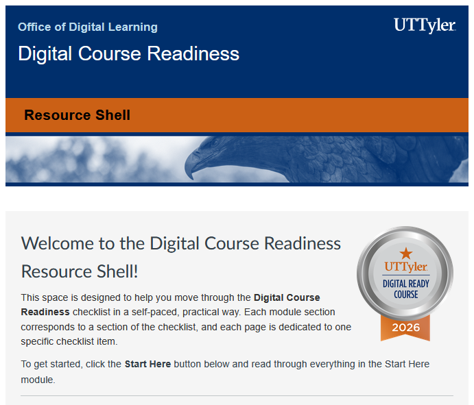 Digital Course Readiness Resource Shell