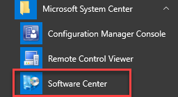 SOFTWARE CENTER MENU