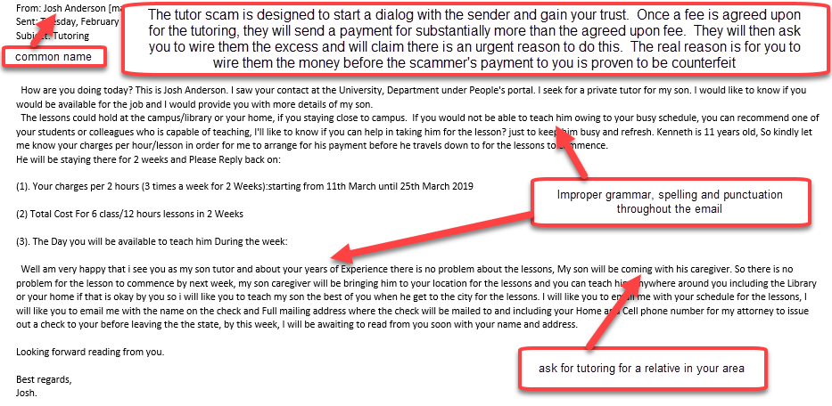 [phish] tutor scam