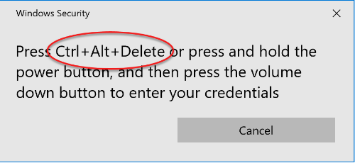 Press Control Alt Delete