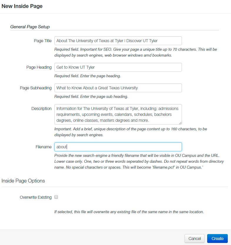 new inside page form
