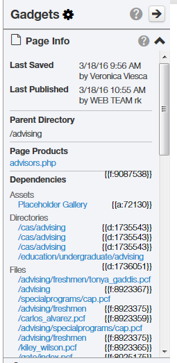 page info