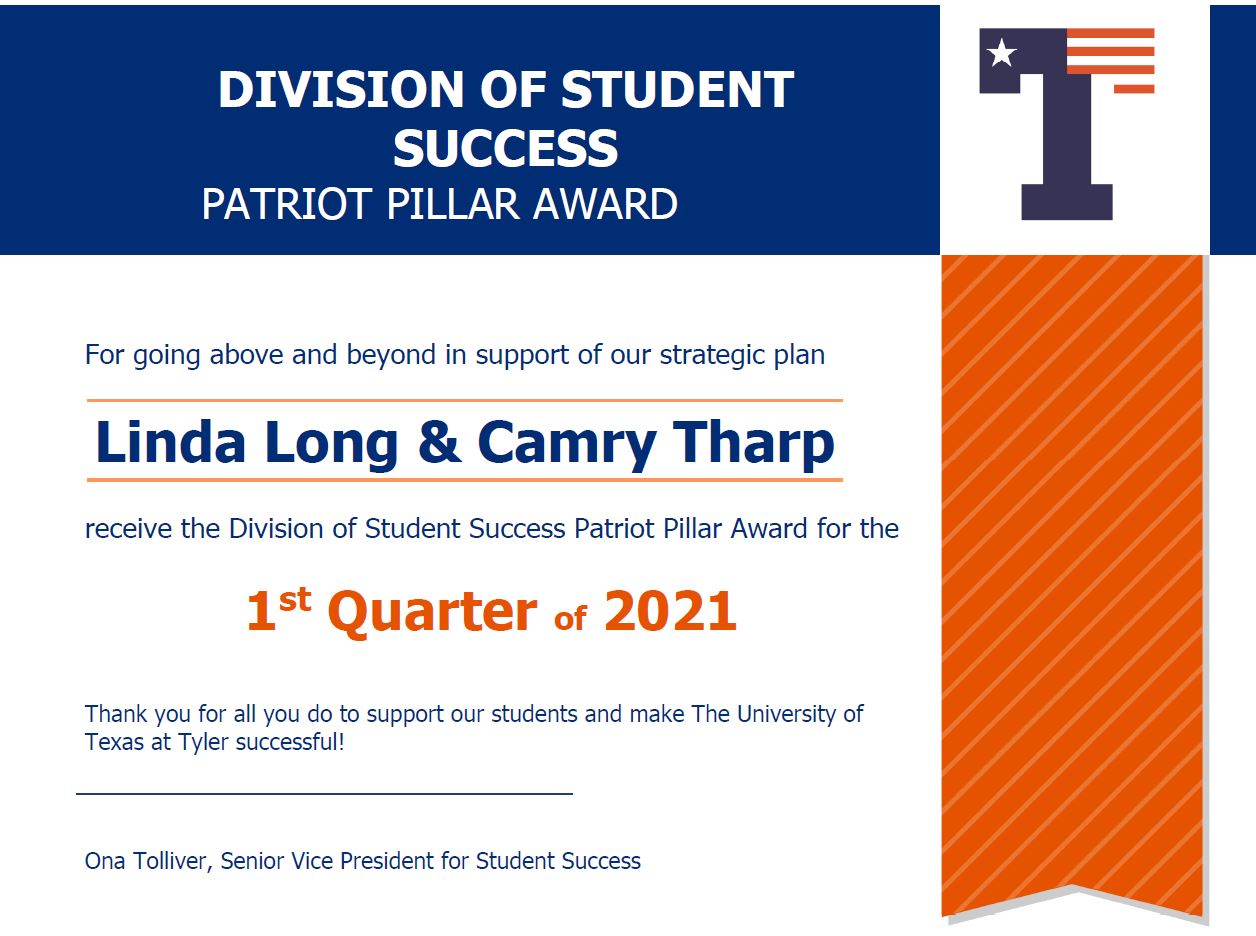 Patriot Pillar Award Q1 pillar award