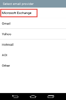 Select Microsoft Exchange