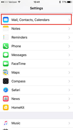 iPhone Configuration Step 1